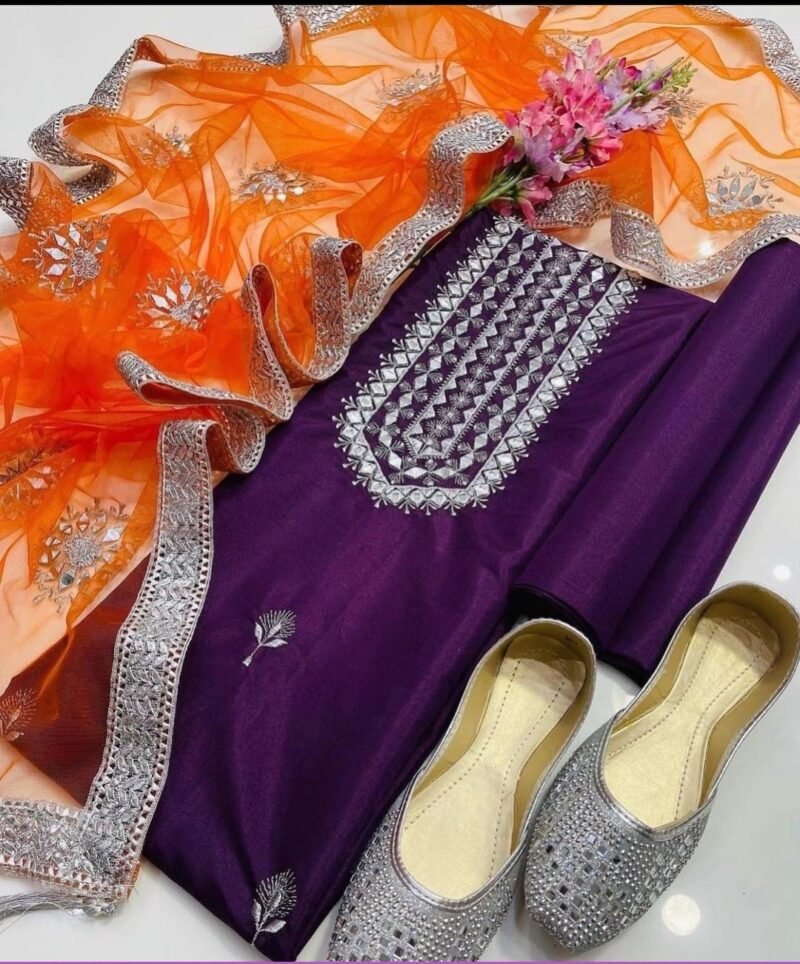 Fancy Collection Khattan Embroidered 4Pc Dress - Image 8